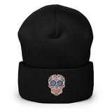 Sugar Skull Cuffed Beanie