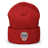 Sugar Skull Cuffed Beanie