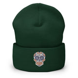 Sugar Skull Cuffed Beanie