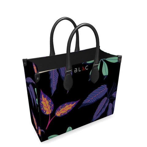 Leather Floral Tote Bag