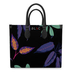Leather Floral Tote Bag